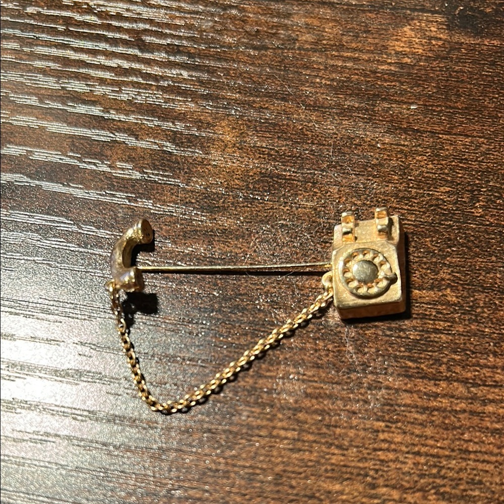 Vintage Avon Gold Tone Telephone Stick Pin